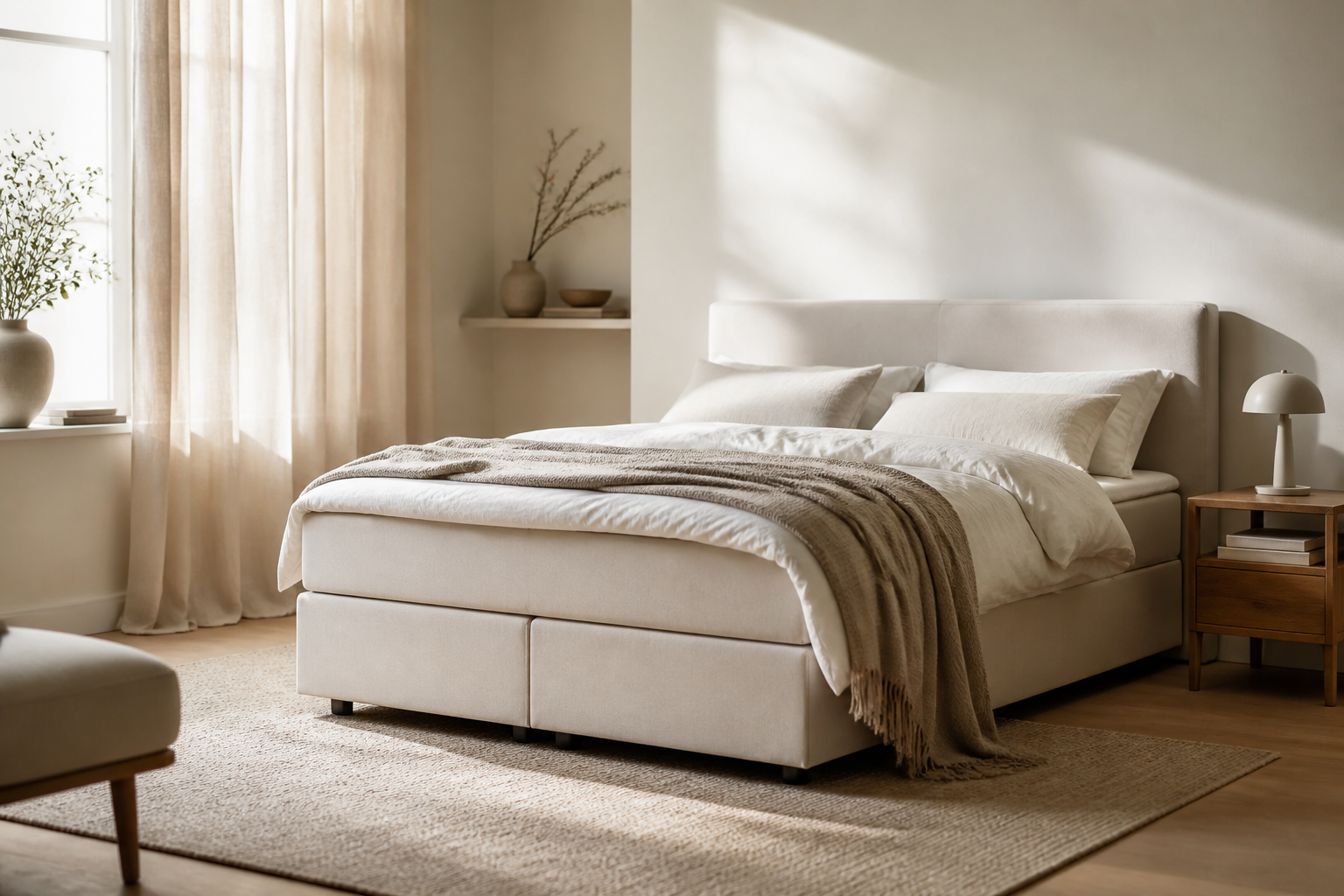 5 boxsprings in beige, grijs of zwart voor een rustig interieur